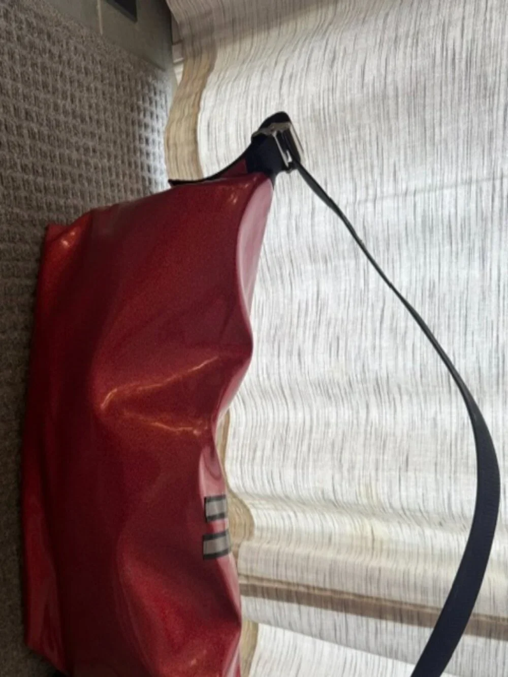Vintage Chrome x Schwinn Red Glitter Messenger Bag USA Bike Courier Rare